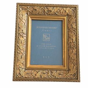 Jennifer Moore Gold Leaf Vine Picture Frame 5x7 | Ornate Botanical Gold Frame